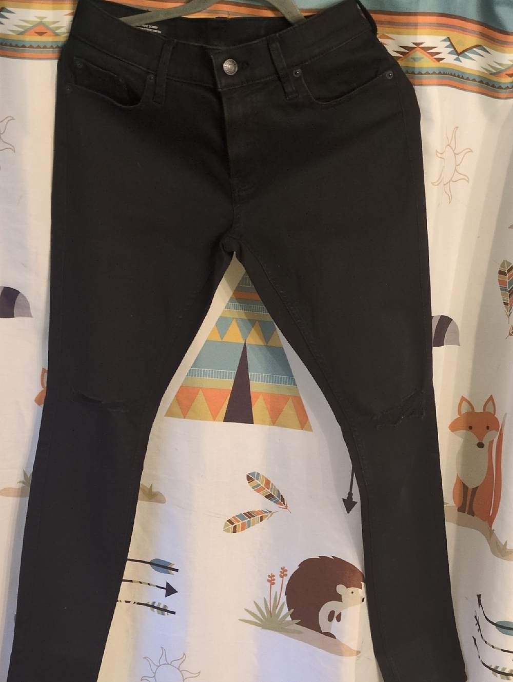 Hollister Black Men's Skinny Jeans with Knee Rips